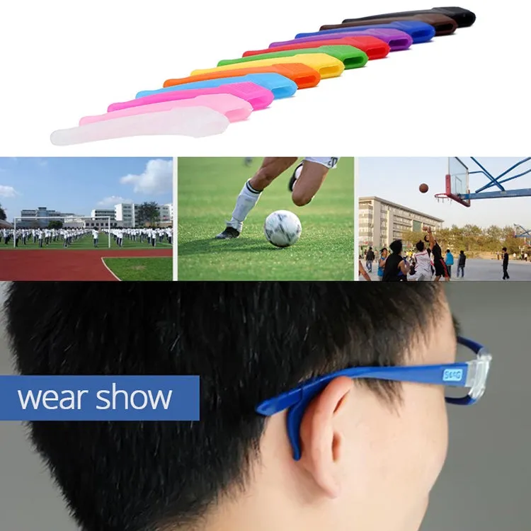 10 Pairs Glasses Non-slip Cover Ear Support Glasses Foot Silicone Non-slip Sleeve(Orange)
