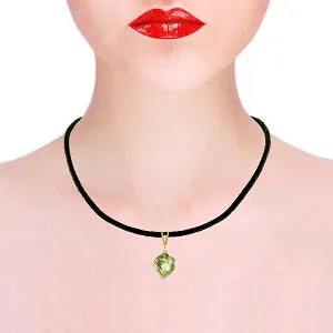 13.01 Carat 14K Solid Yellow Gold Savoire Vivre Green Amethyst Necklace