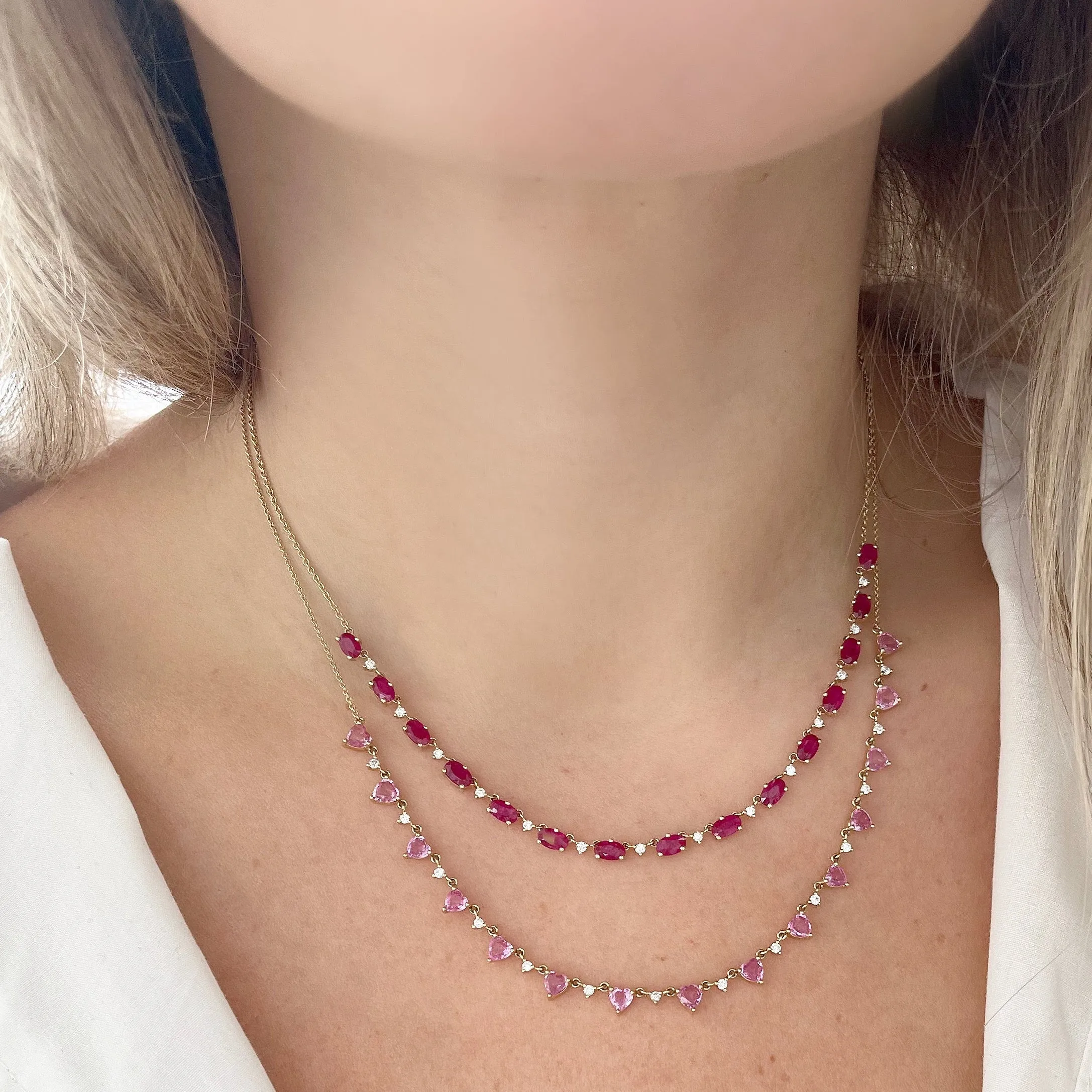 14K GOLD DIAMOND RUBY LOLA NECKLACE