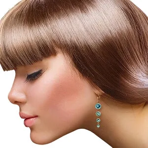 14K Solid Rose Gold Chandelier Round Cut Blue Topaz Earrings