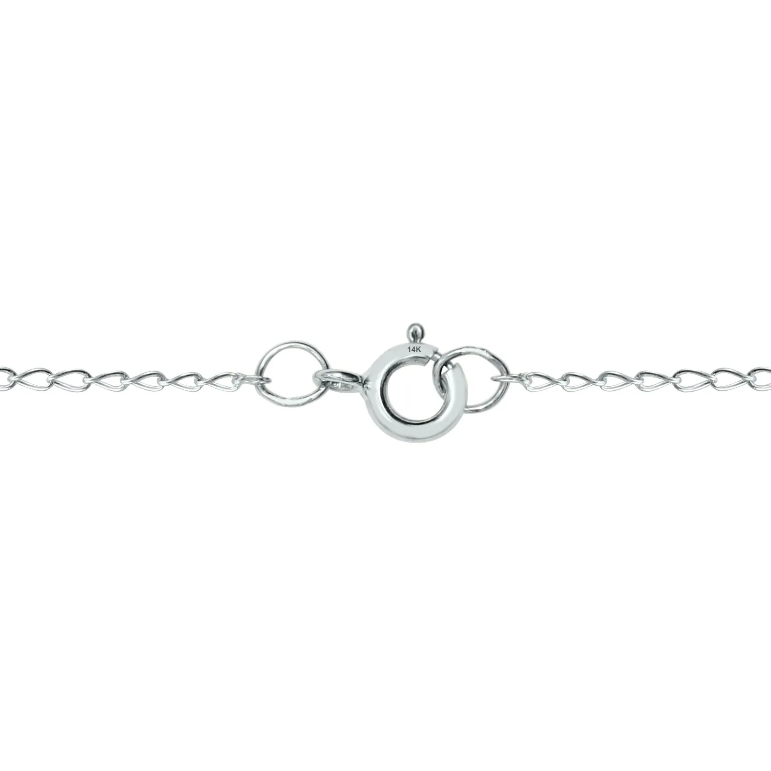 14K White Gold 4Mm Round Sapphire Pendant