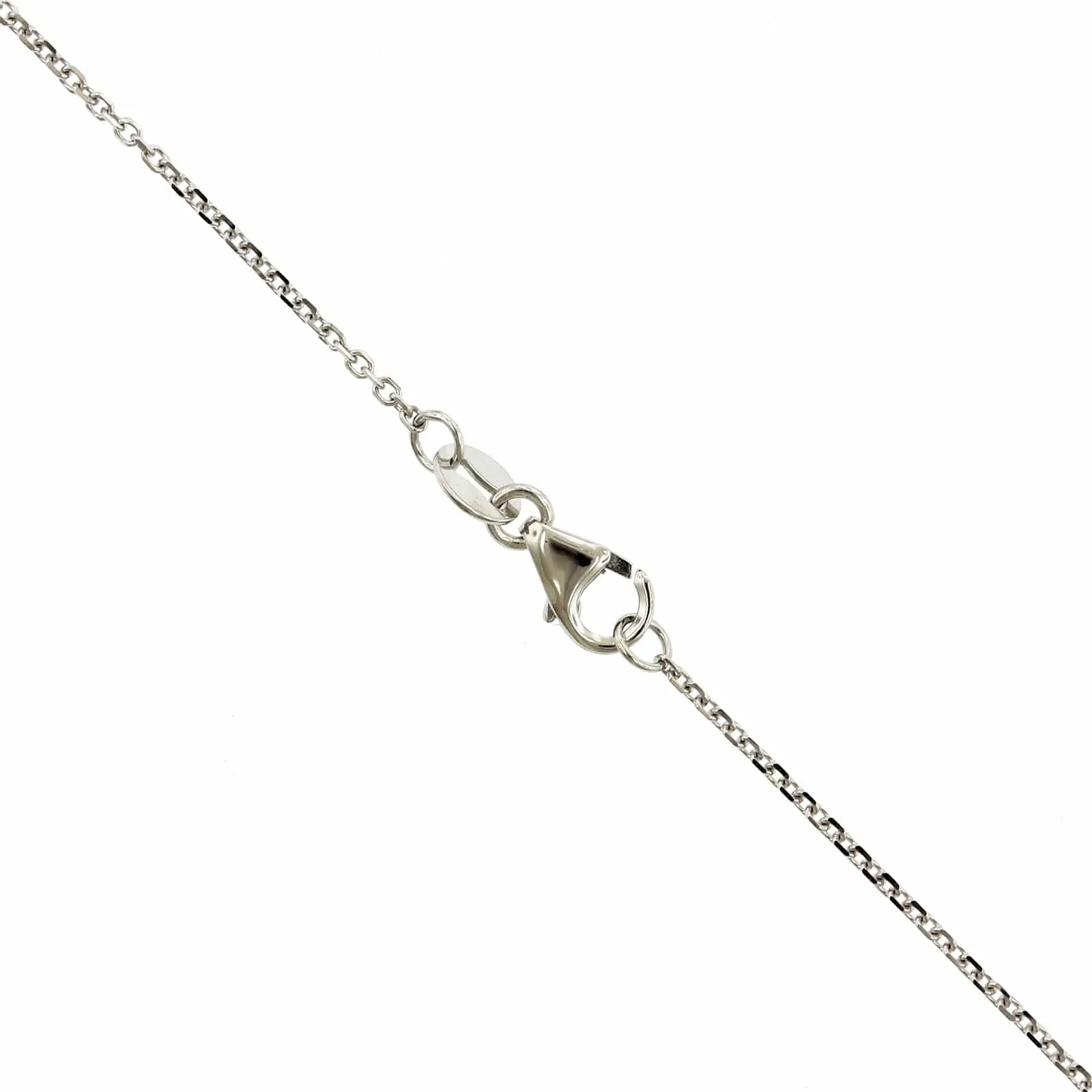 14K White Gold Diamond Bezel Necklace