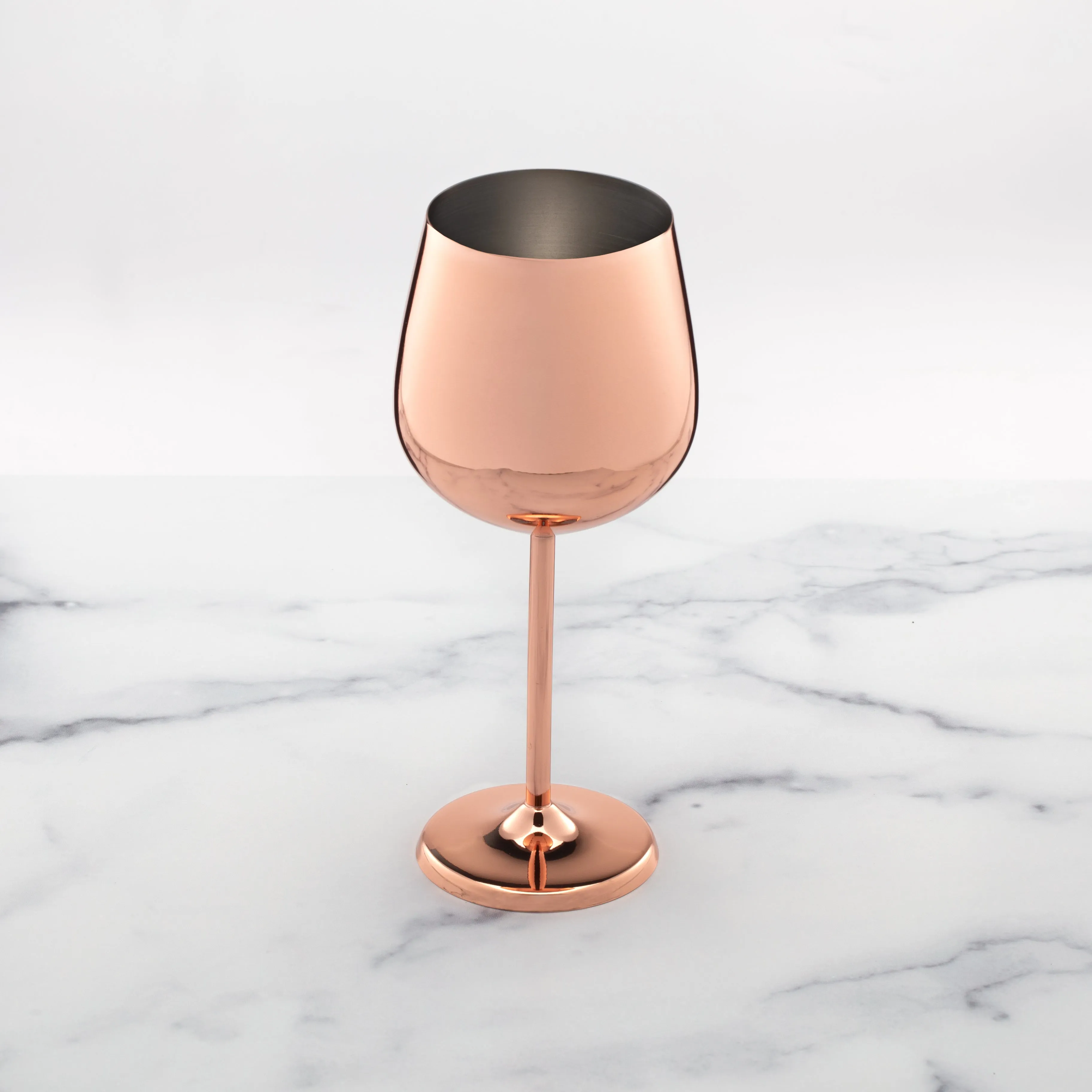 18 Oz Copper Stainless Wine Glasses, Set of 4
