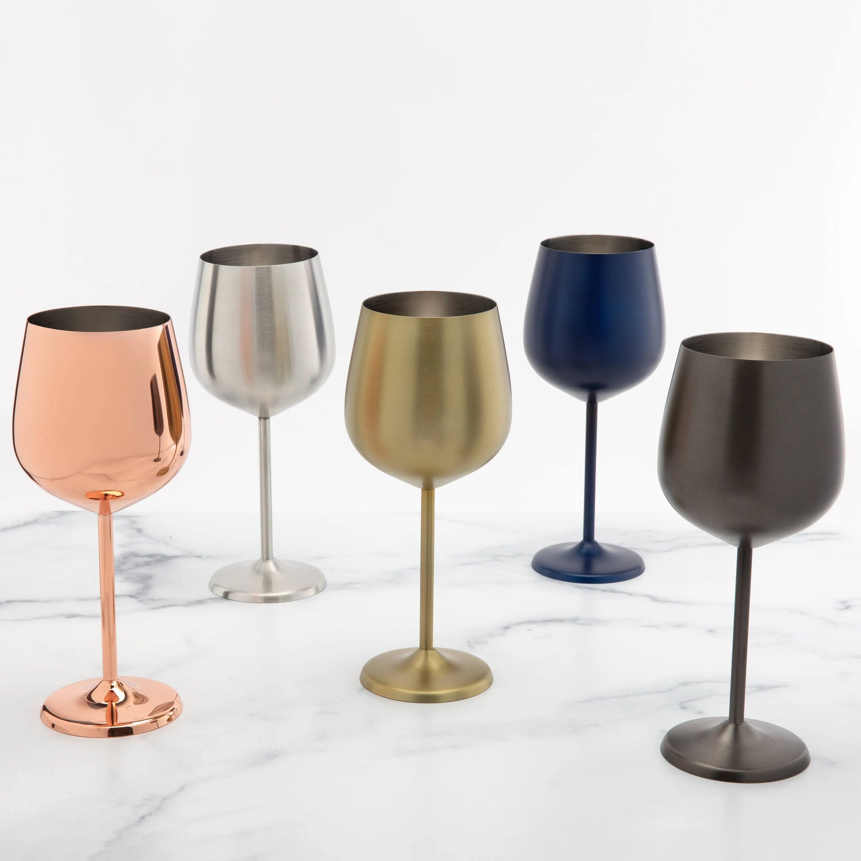 18 Oz Copper Stainless Wine Glasses, Set of 4
