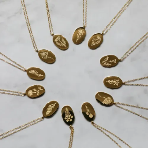 18K Gold-Filled Birth Flower Necklace