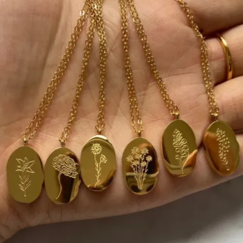 18K Gold-Filled Birth Flower Necklace