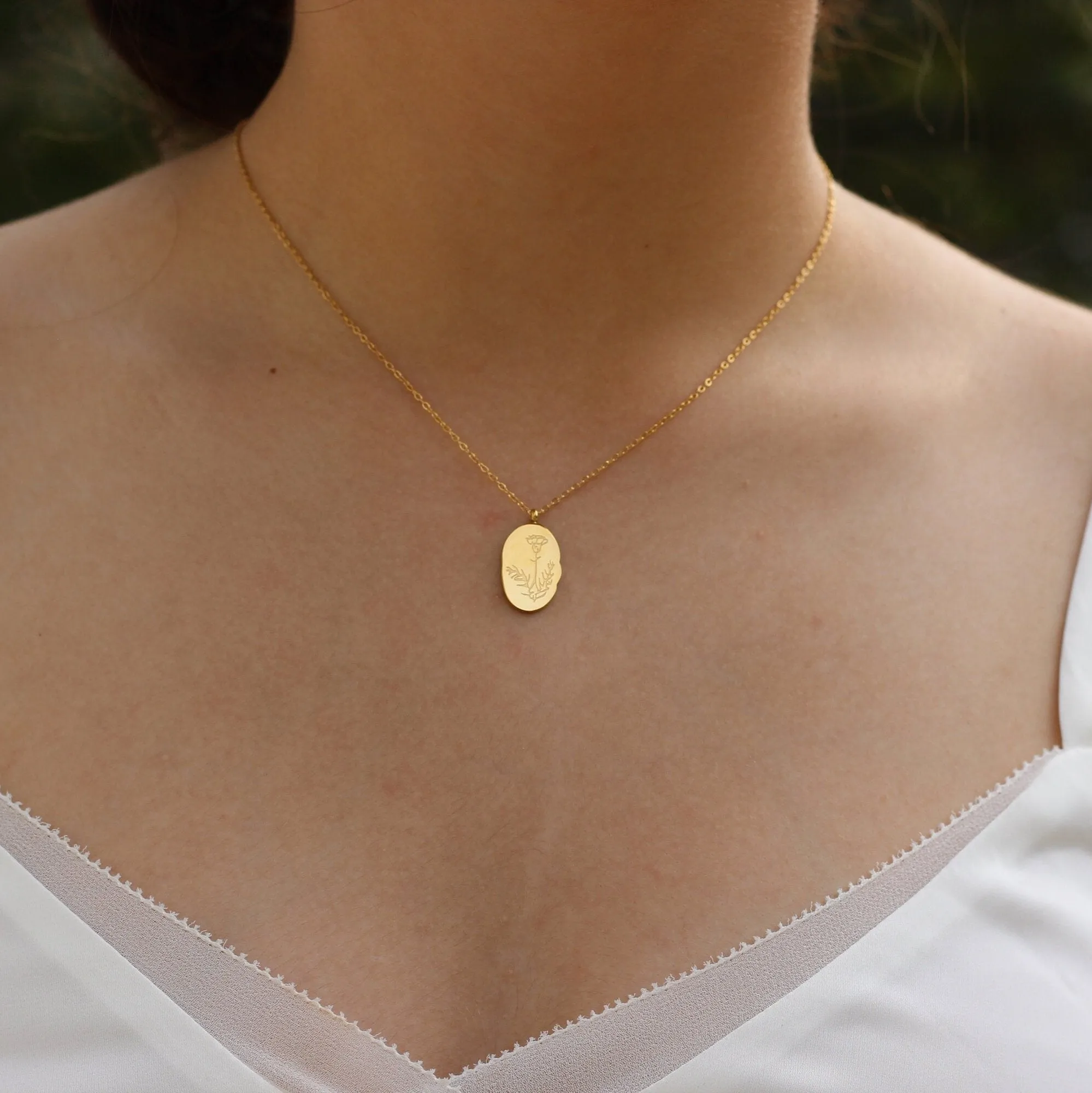 18K Gold-Filled Birth Flower Necklace