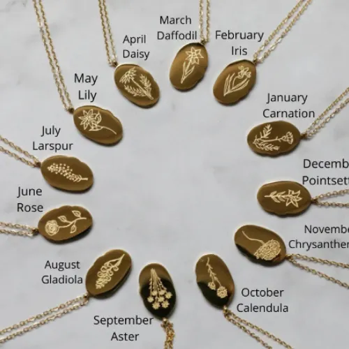 18K Gold-Filled Birth Flower Necklace