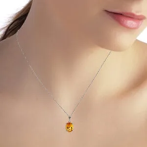 3.12 Carat 14K Solid White Gold Doing Good Citrine Necklace