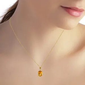 3.12 Carat 14K Solid Yellow Gold Forgiven Citrine Necklace