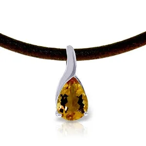 4.7 Carat 14K Solid White Gold The Thrill Citrine Necklace