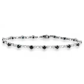 Acotis Diamonds 9K White Gold 0.17ct Diamond Sapphire Bracelet G1402