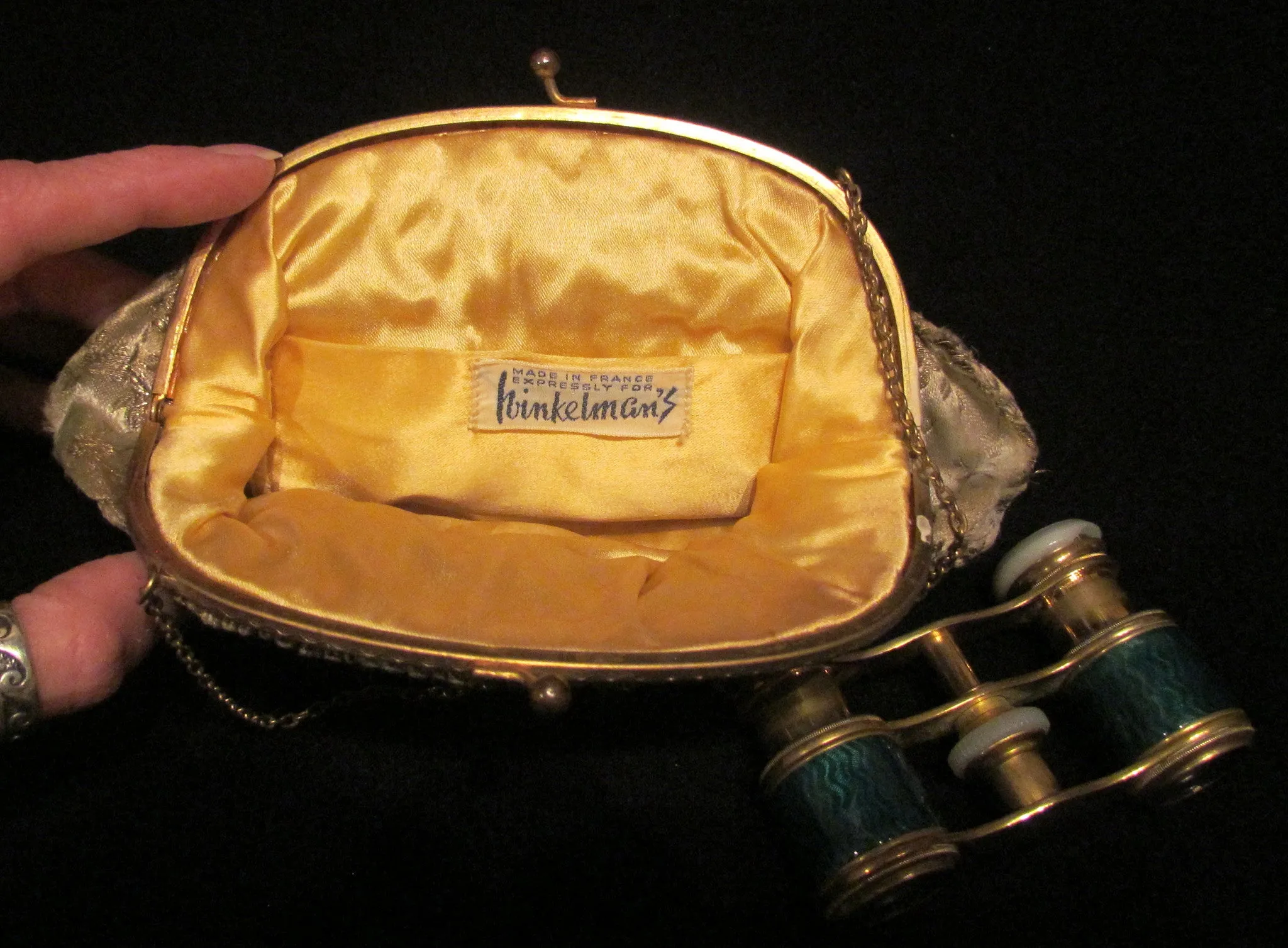 Antique Green Guilloche Opera Glasses 1800s Theater Glasses Enamel Binoculars With A French Silk Purse
