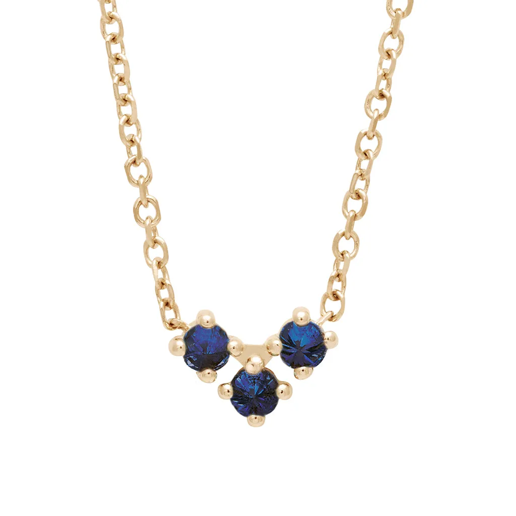 Bea Arrow Necklace - Yellow Gold & Blue Sapphire