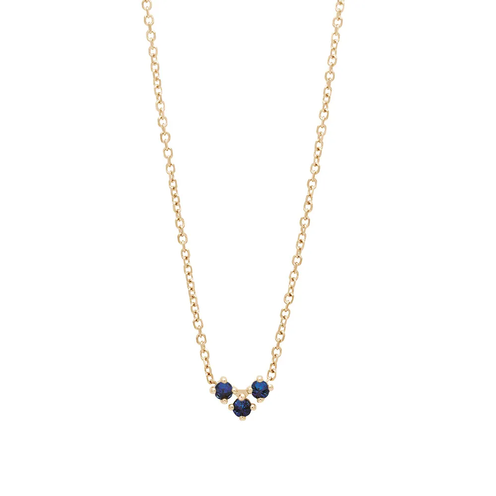 Bea Arrow Necklace - Yellow Gold & Blue Sapphire