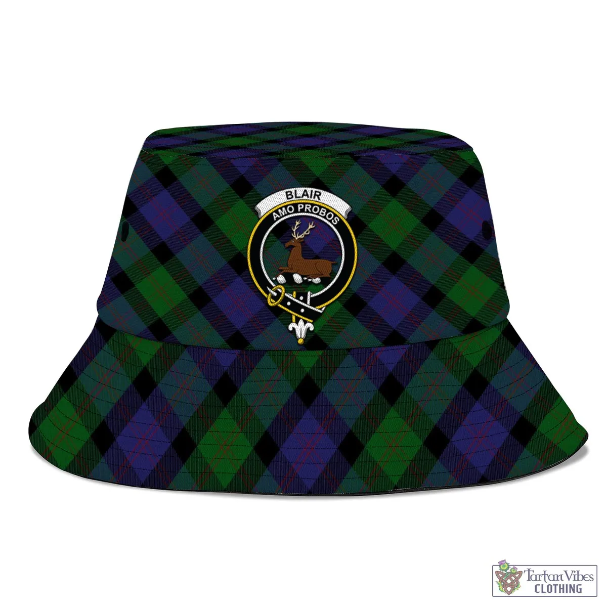 Blair Tartan Bucket Hat with Family Crest