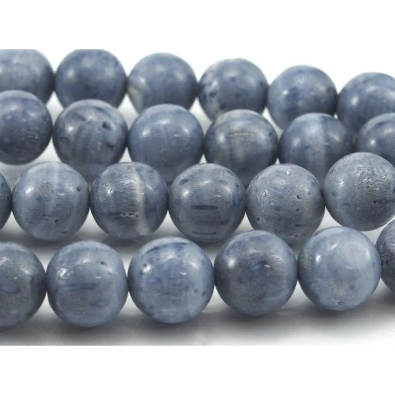 Blue Coral Smooth Rounds 11mm Strand