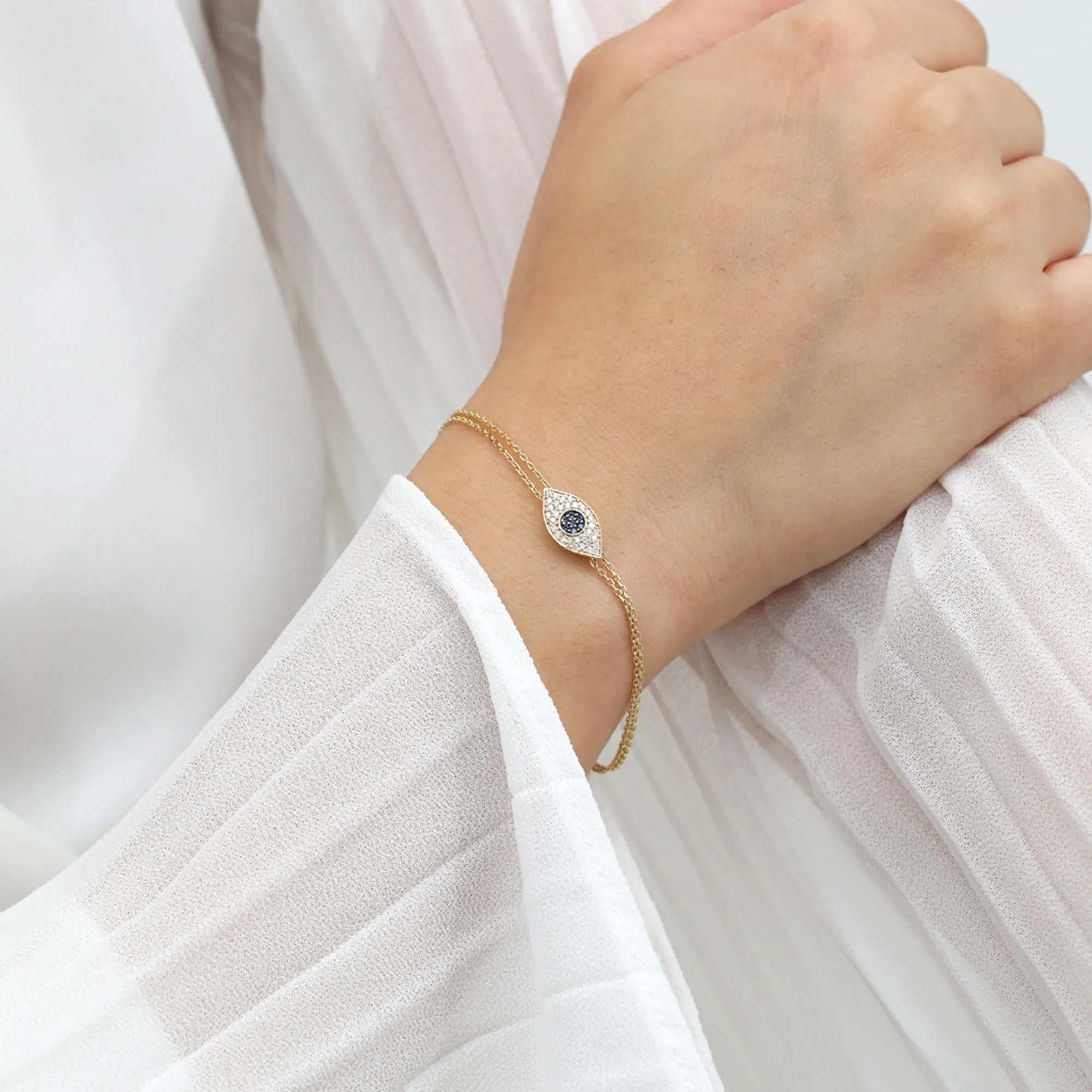Bold Sapphire & Diamond Eye Bracelet, Elsie