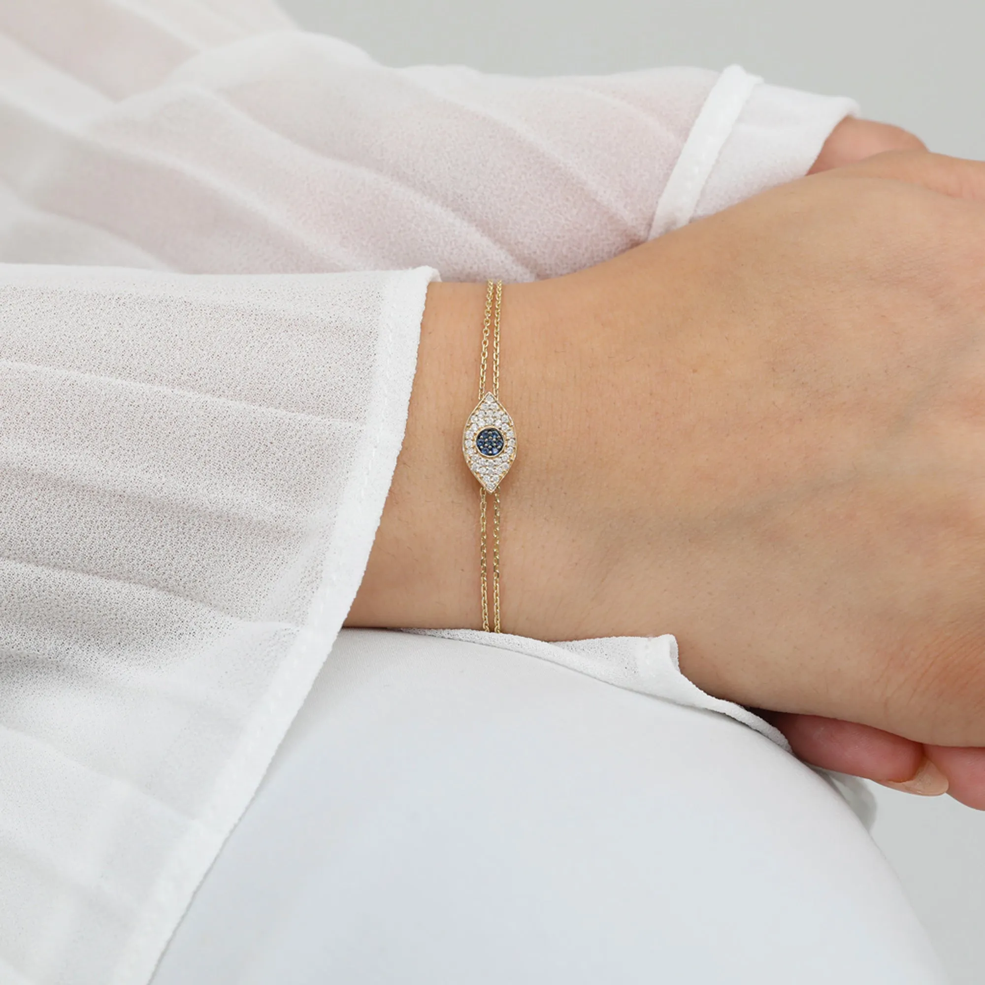 Bold Sapphire & Diamond Eye Bracelet, Elsie