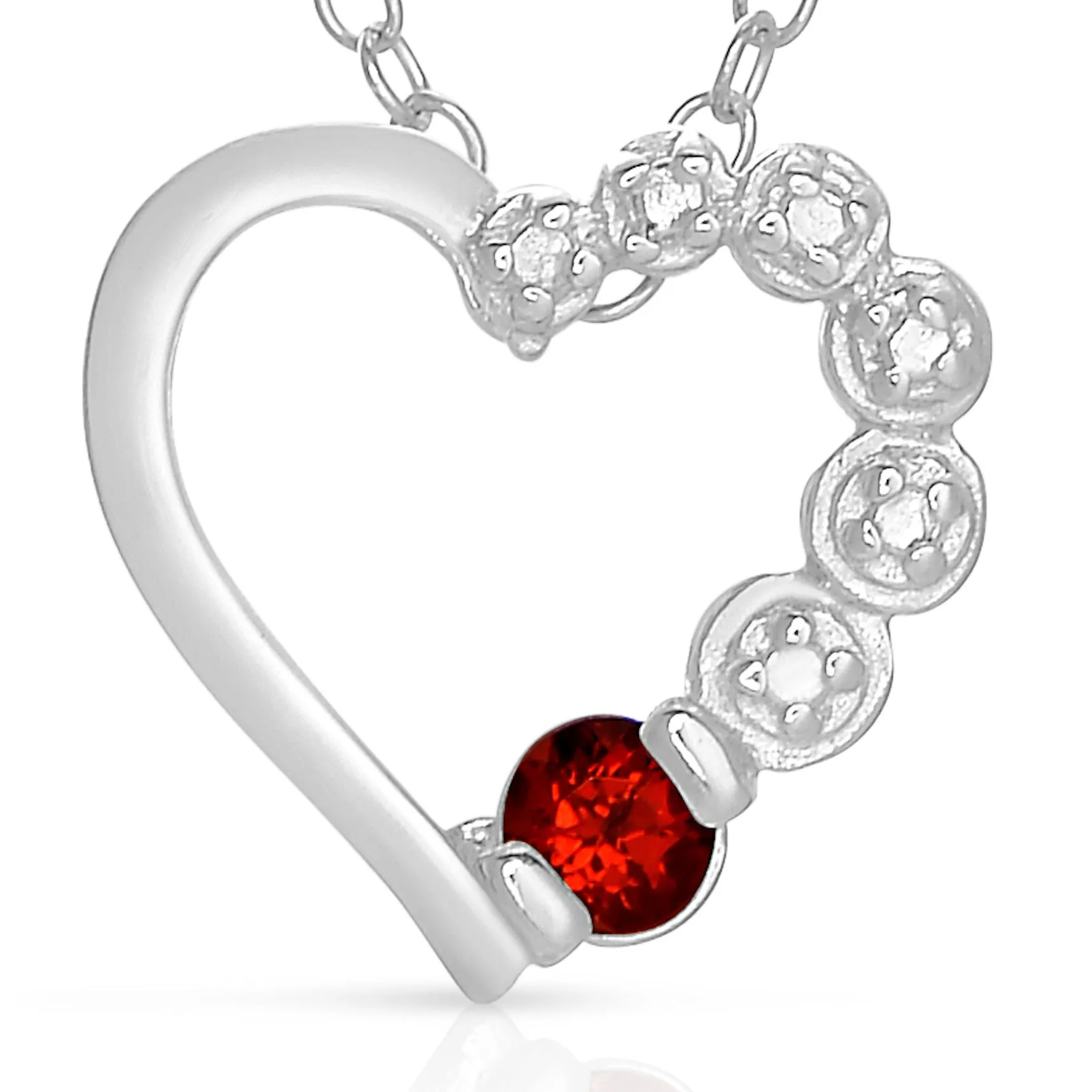Charlotte Ruby Heart DNA Necklace
