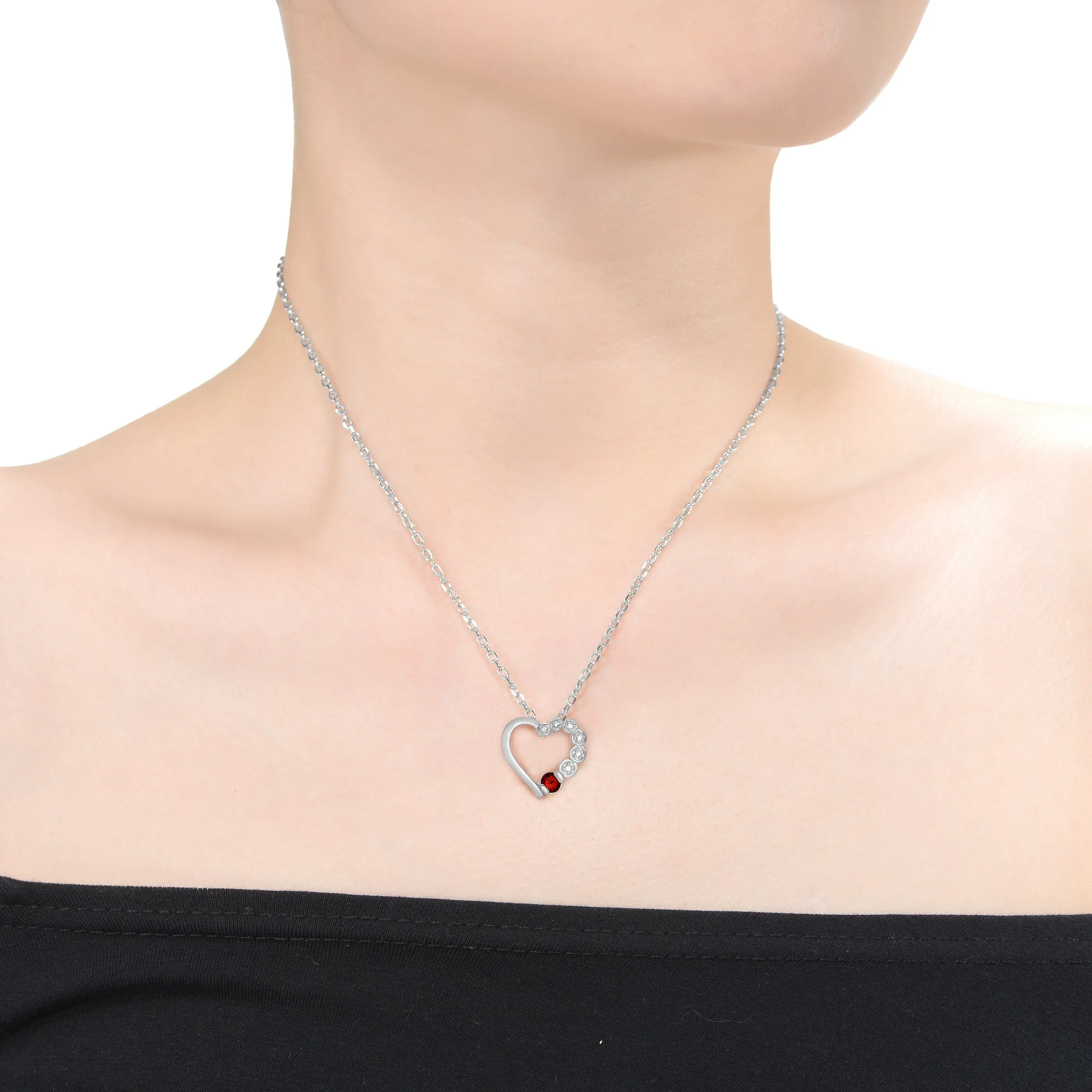 Charlotte Ruby Heart DNA Necklace