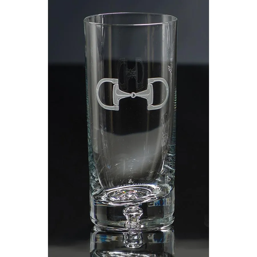Cheval Etched Crystal Equestrian High Ball Glasses (set of 4) by Julie Wear