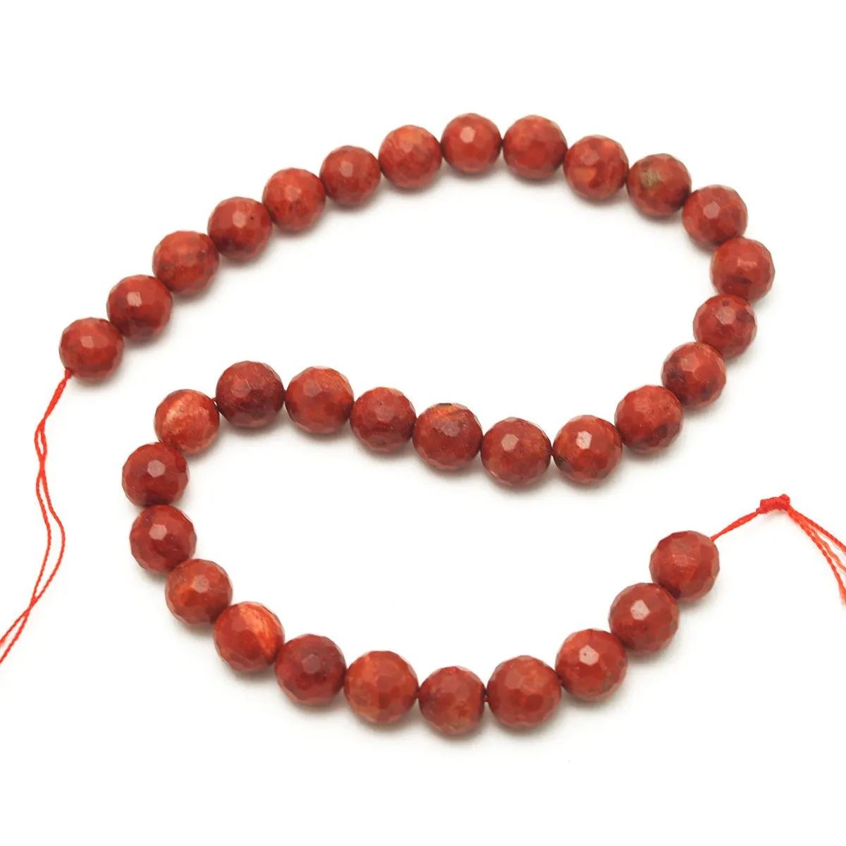 Coral (Sponge) Faceted Rounds 8mm, 10mm, 12mm Strand
