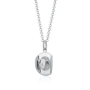Cowboy Hat Necklace Sterling Silver