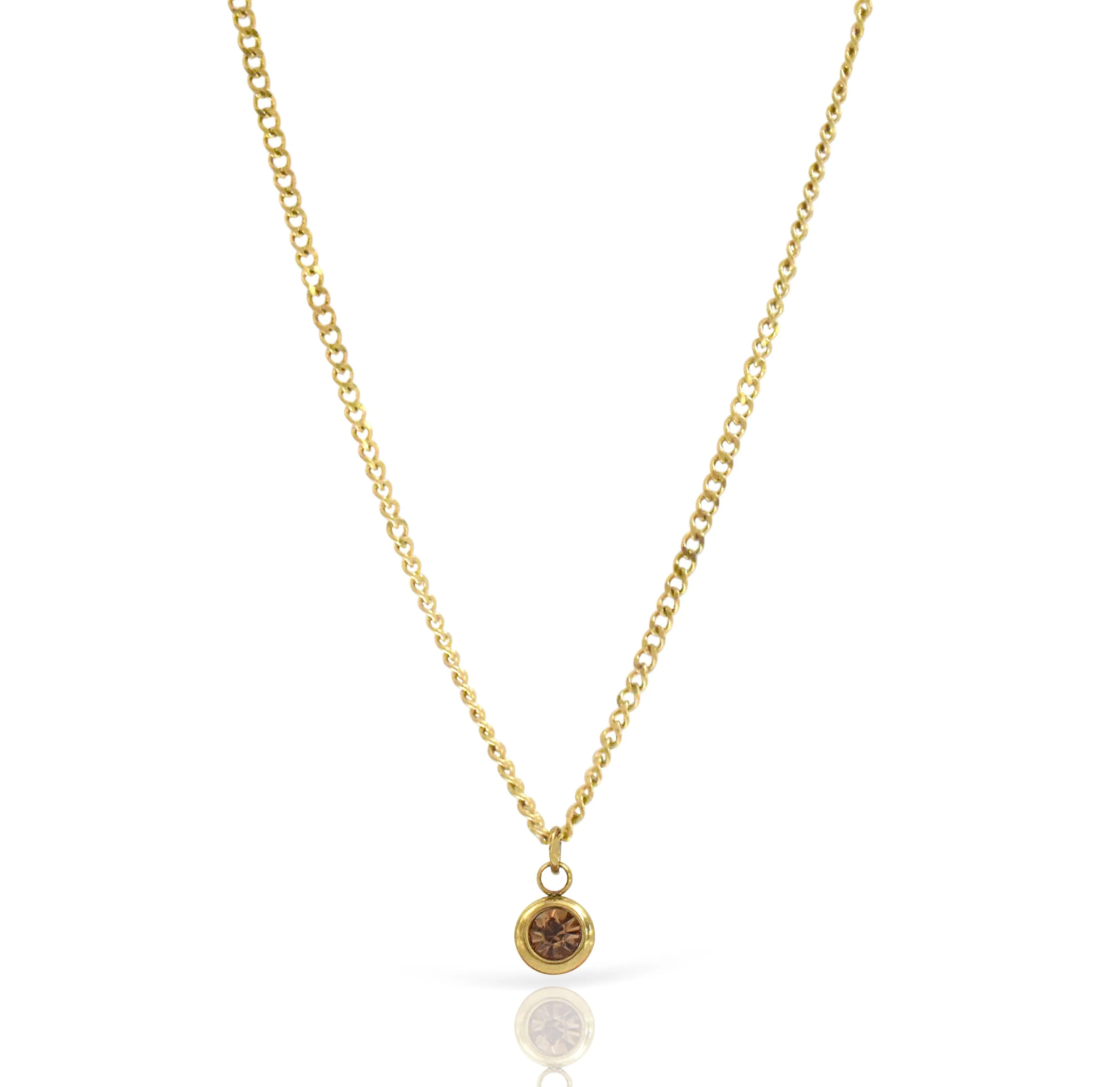 DELILAH CITRINE BIRTHSTONE PENDANT NECKLACE - NOVEMBER