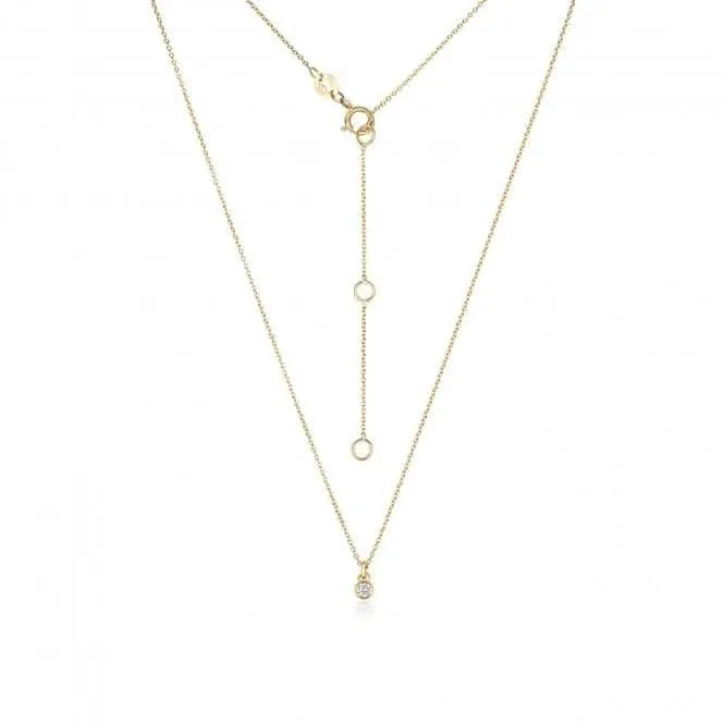 Diamond Jewellery 18ct Gold Diamond Rubover Necklace NDQ151