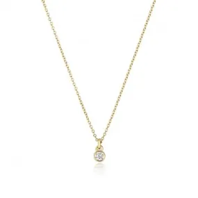 Diamond Jewellery 18ct Gold Diamond Rubover Necklace NDQ151
