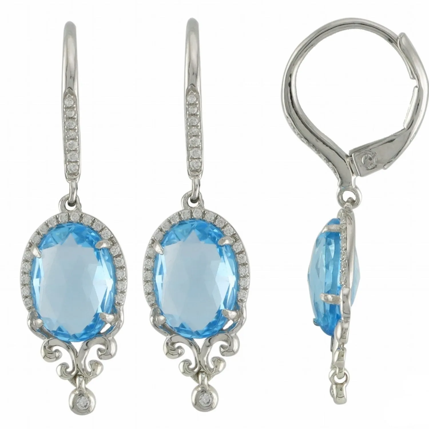 Diamond weight- .15  Blue Topaz weight- 6.25