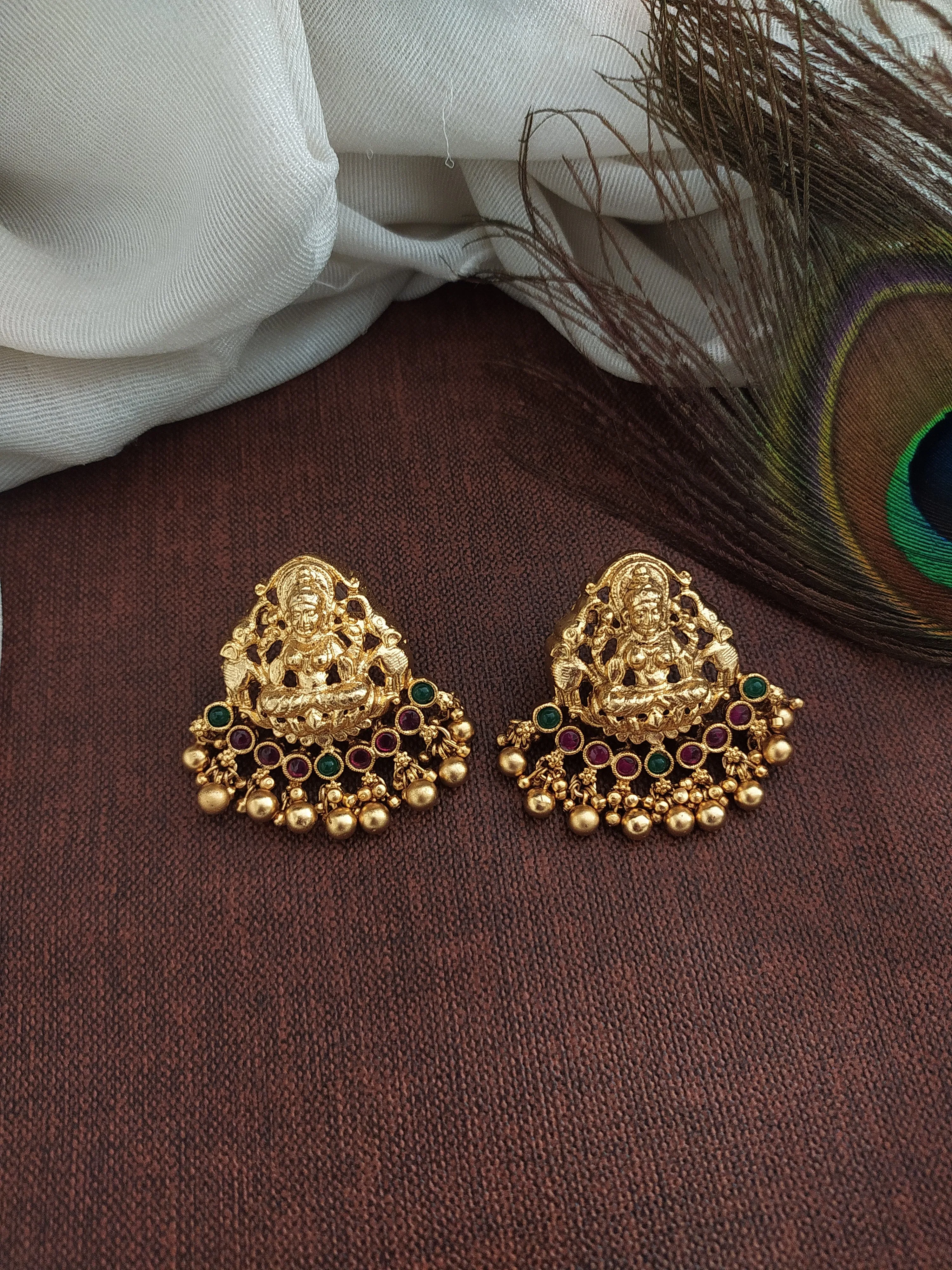 Divine Elegance Lakshmi Pendant Antique Necklace Set