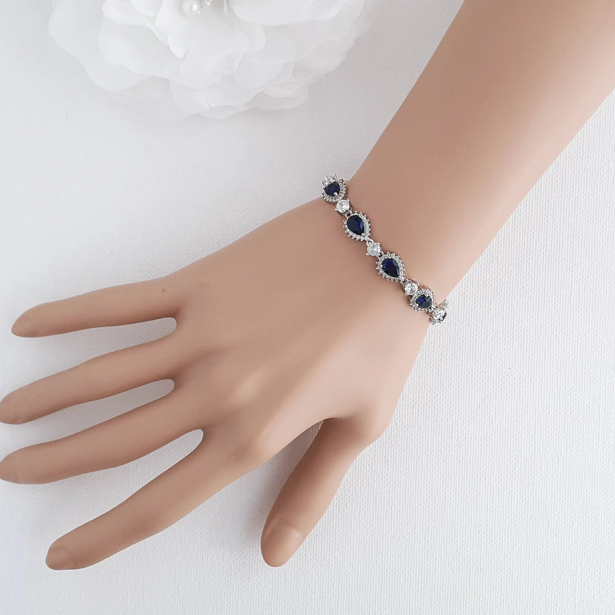 Elegant Blue Bridal Jewelry Set Something Blue for Weddings-Aoi