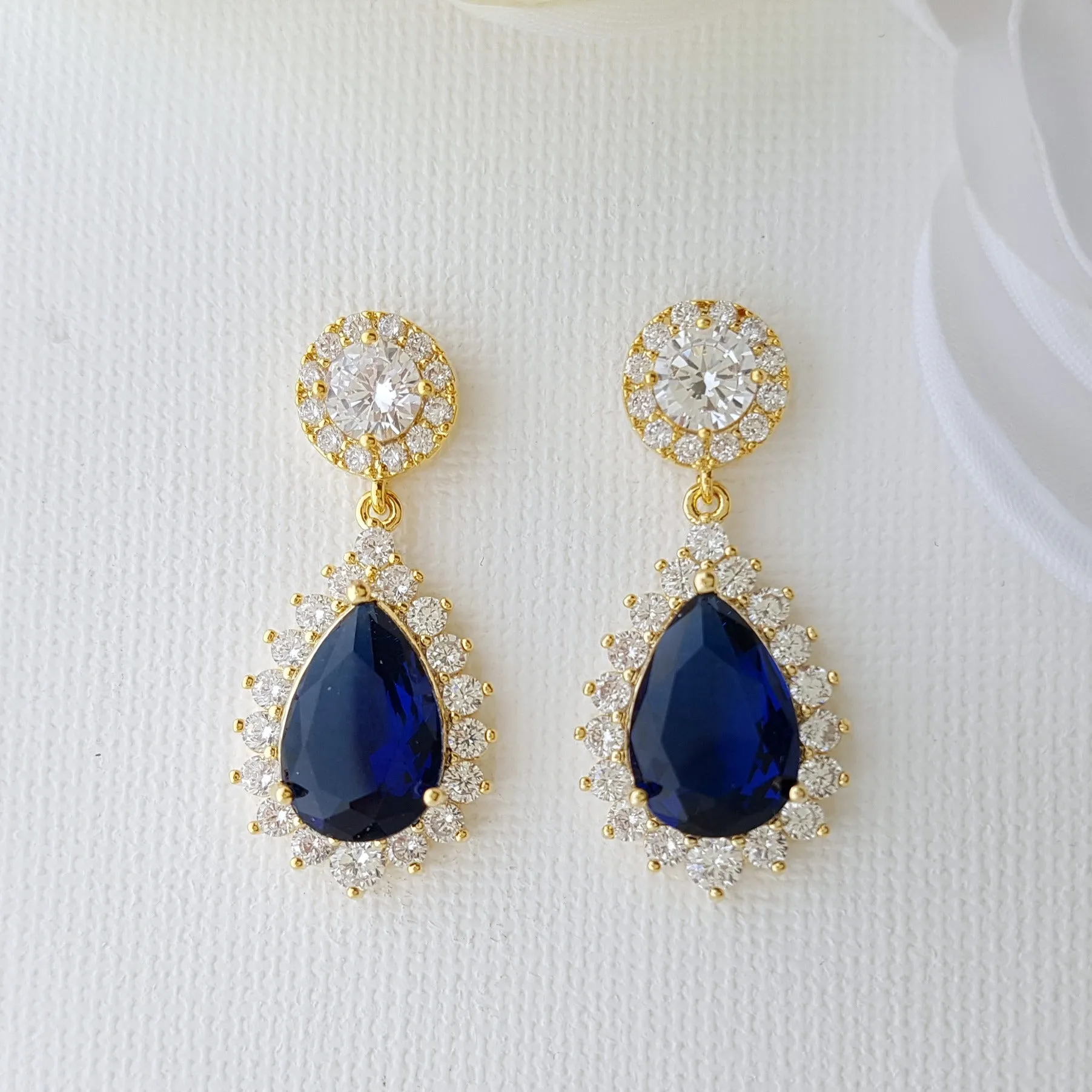 Elegant Blue Bridal Jewelry Set Something Blue for Weddings-Aoi