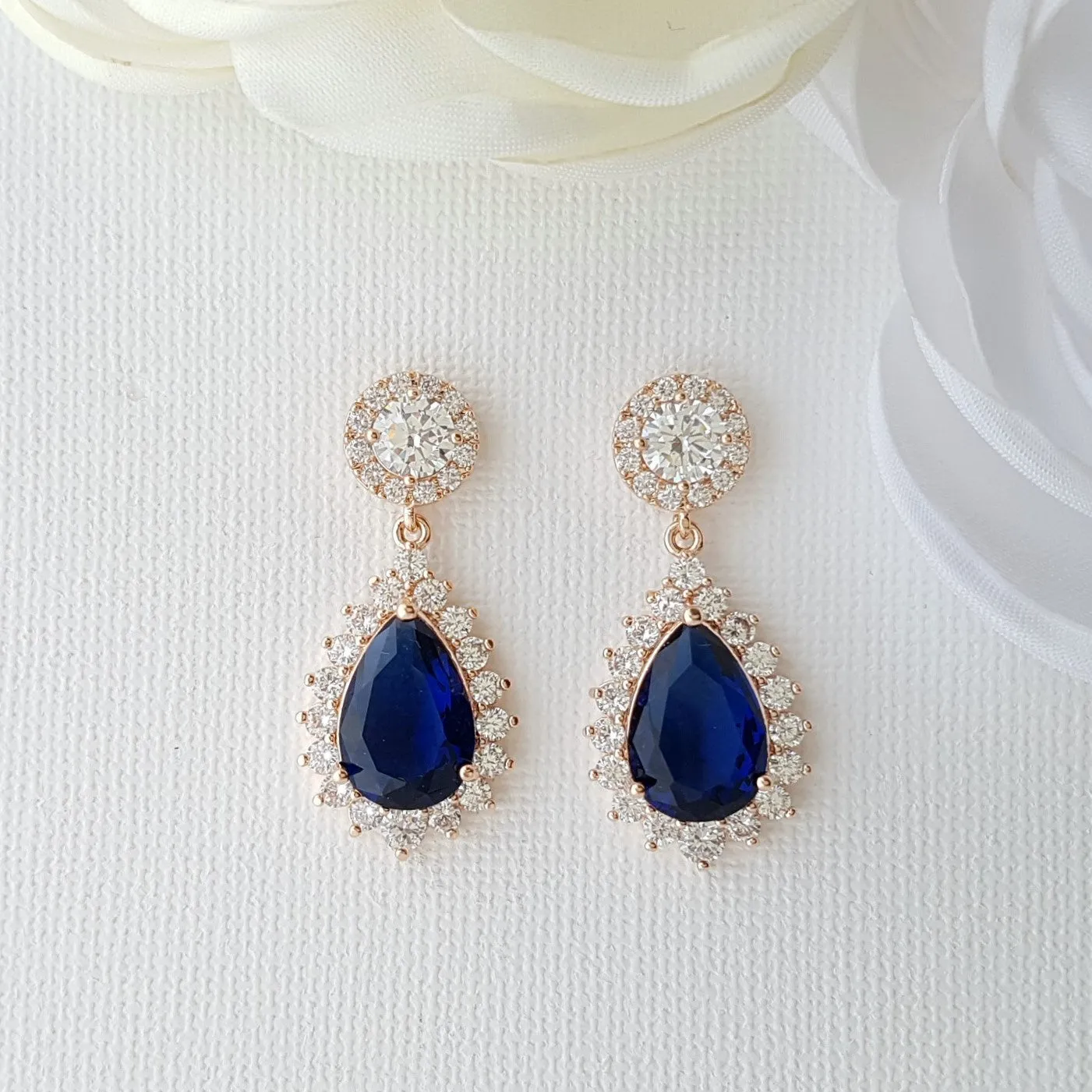 Elegant Blue Bridal Jewelry Set Something Blue for Weddings-Aoi