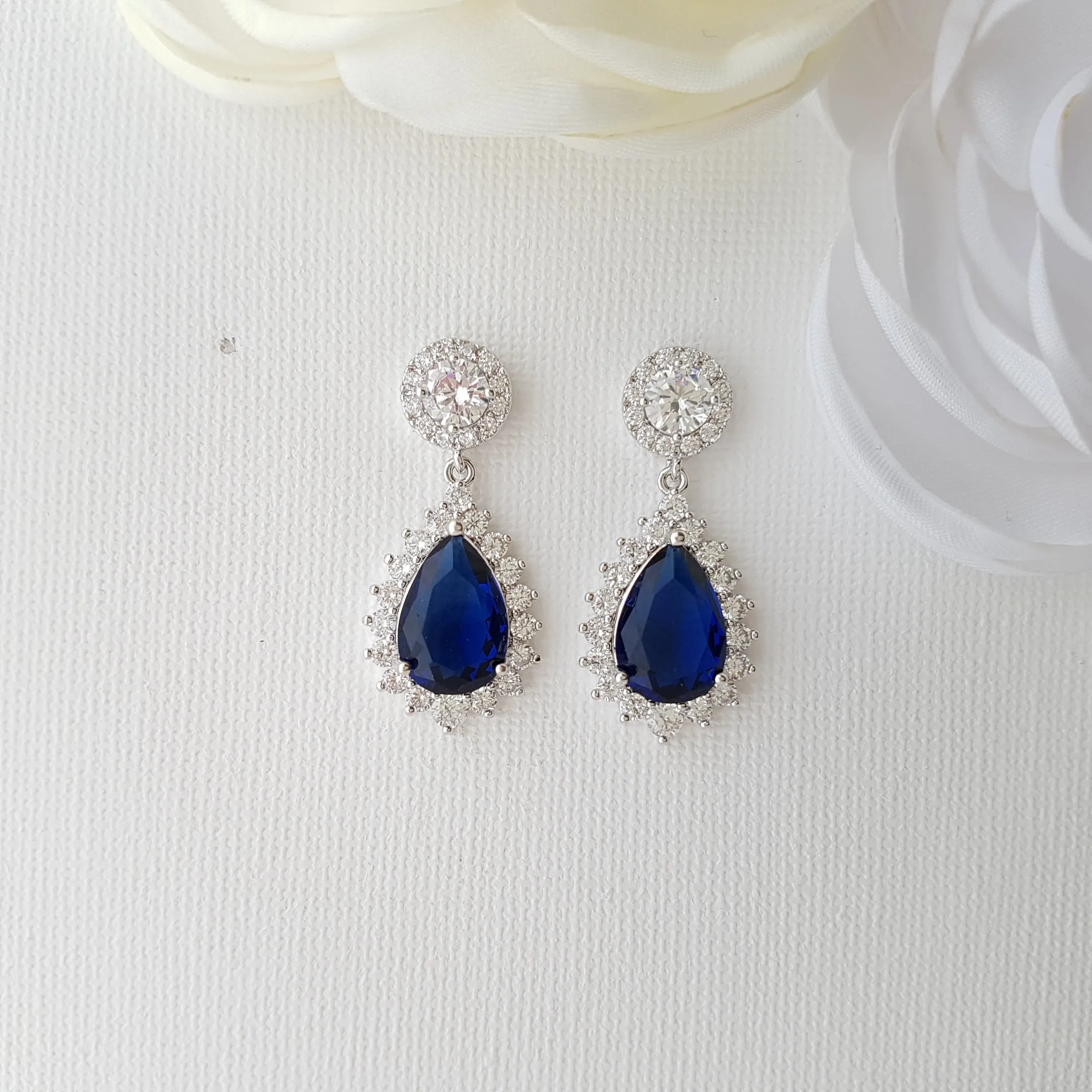 Elegant Blue Bridal Jewelry Set Something Blue for Weddings-Aoi