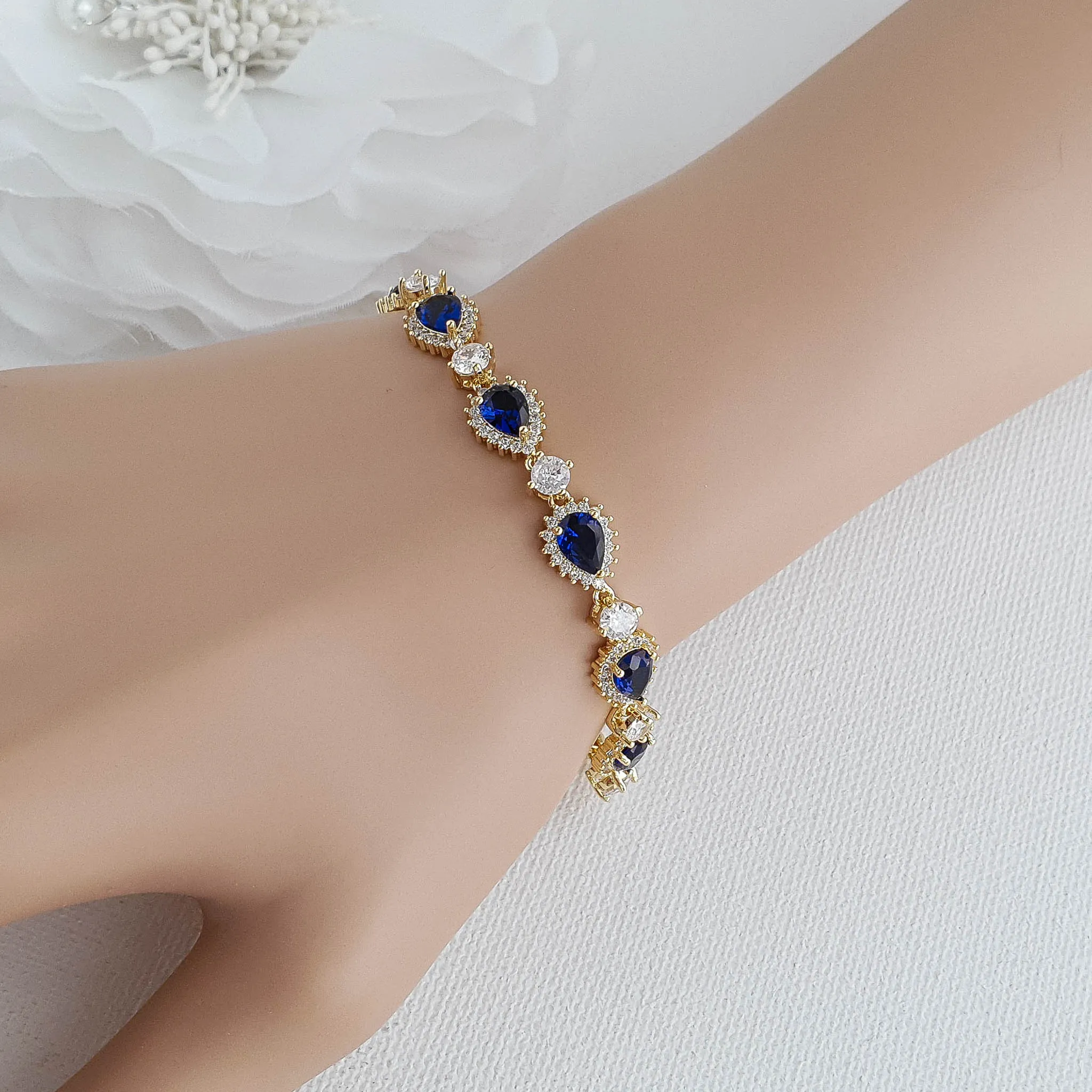 Elegant Blue Bridal Jewelry Set Something Blue for Weddings-Aoi
