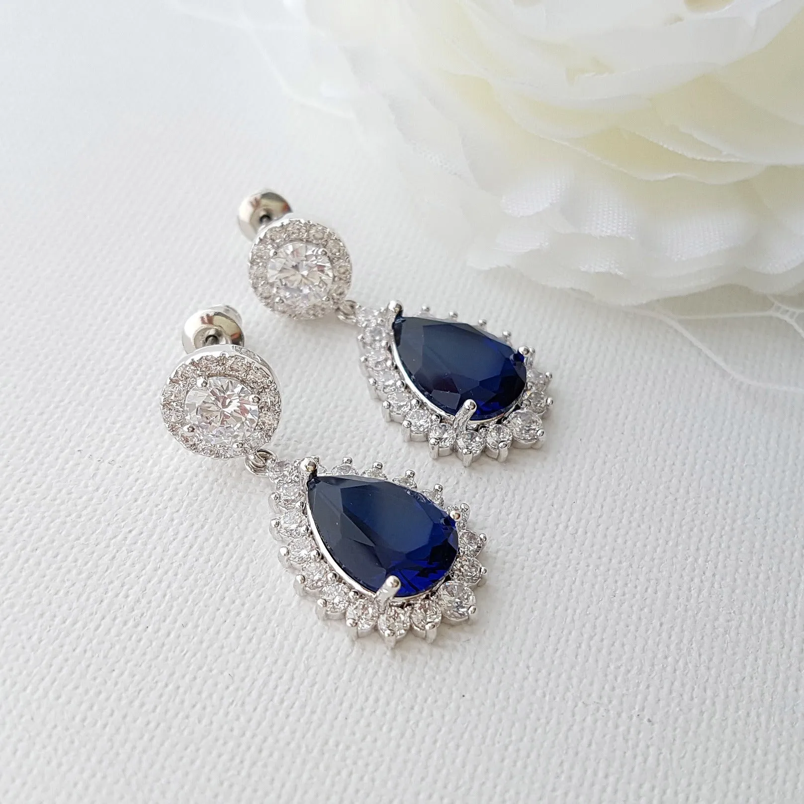 Elegant Blue Bridal Jewelry Set Something Blue for Weddings-Aoi