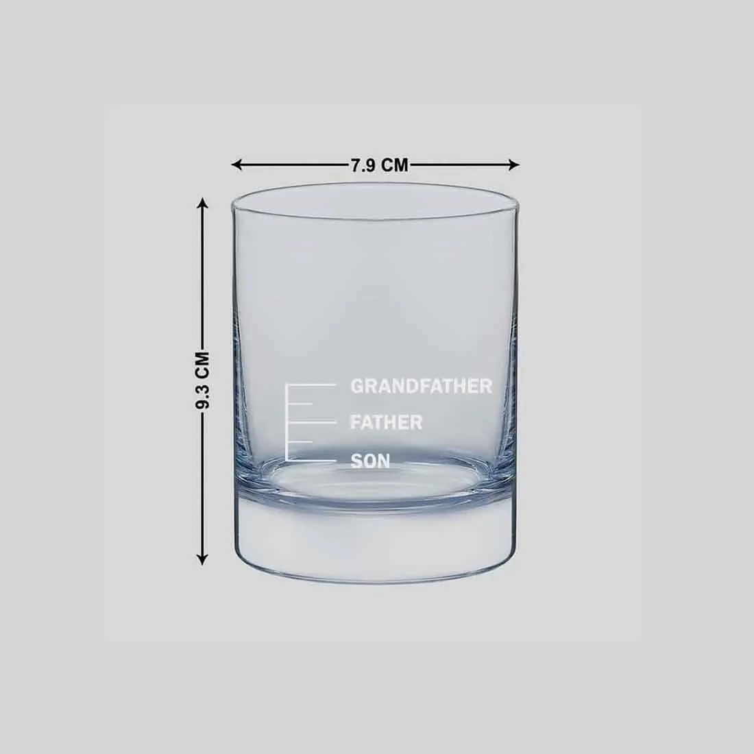 Fathers Day Presents Whiskey Glass With Measurements - Father Son