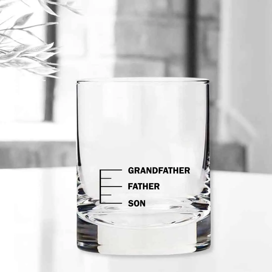 Fathers Day Presents Whiskey Glass With Measurements - Father Son
