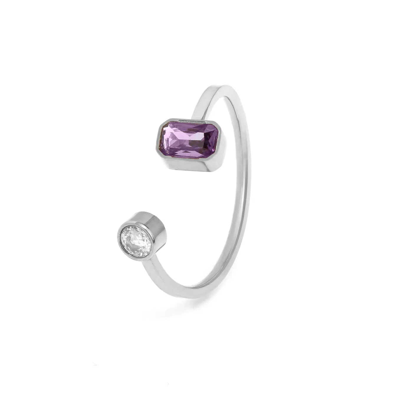 February Amethyst Birthstone Gift Set - Silver