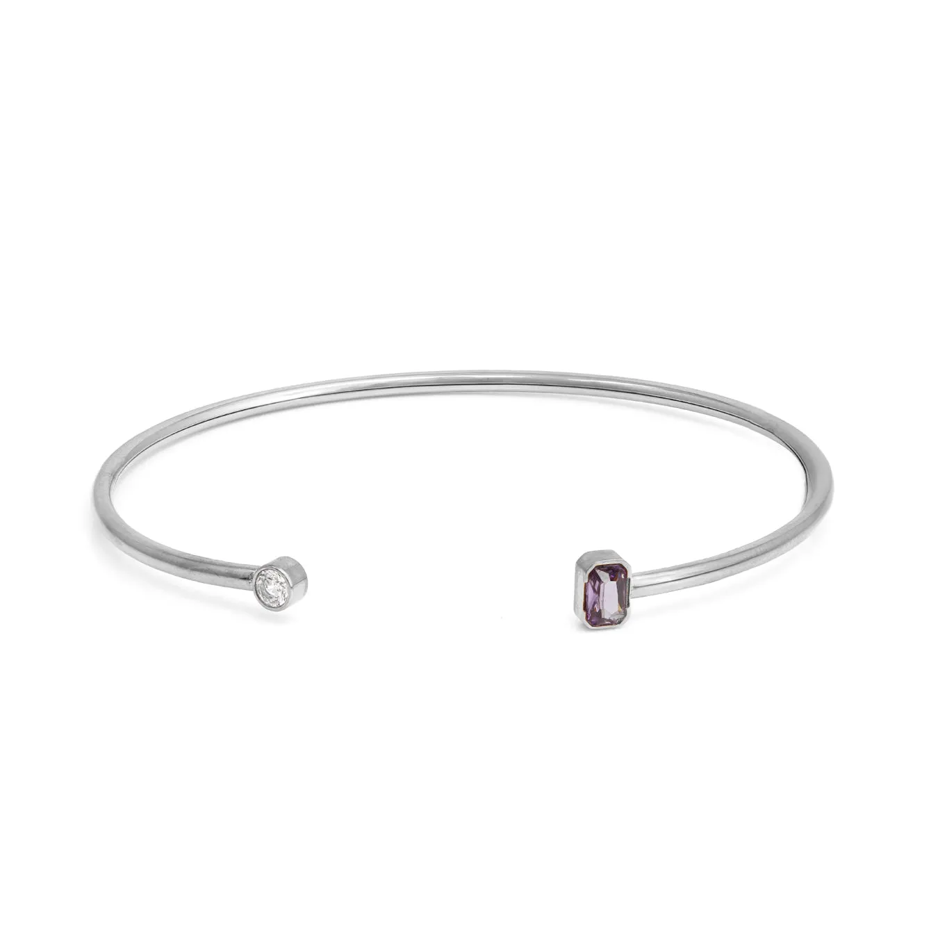 February Amethyst Birthstone Gift Set - Silver