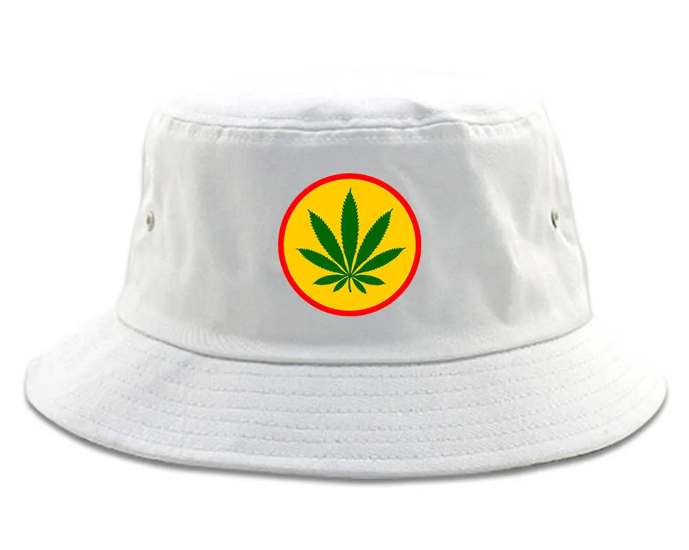 Ganja Green Weed Leaf Chest Mens Bucket Hat