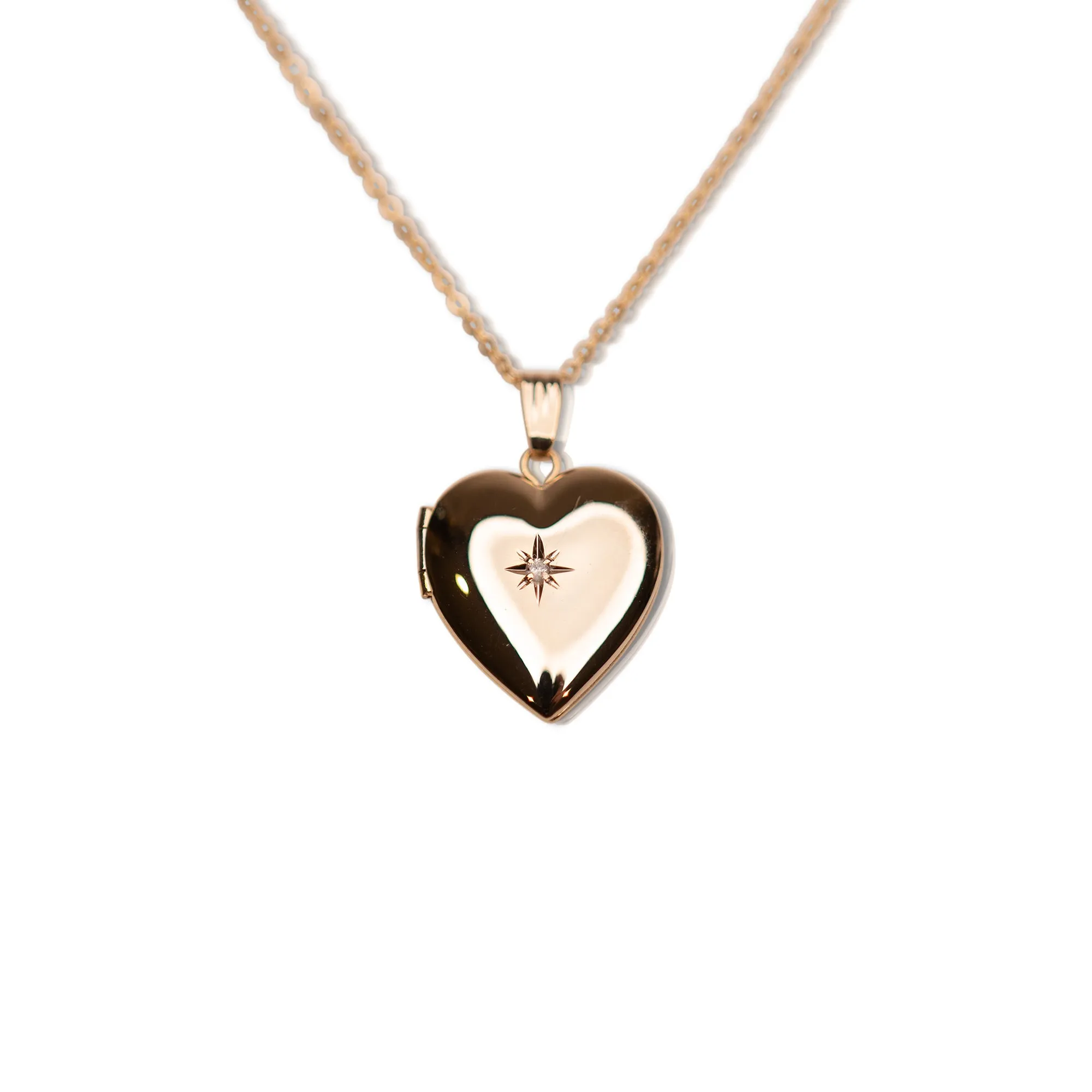 Gold Filled Diamond Heart Locket H15S