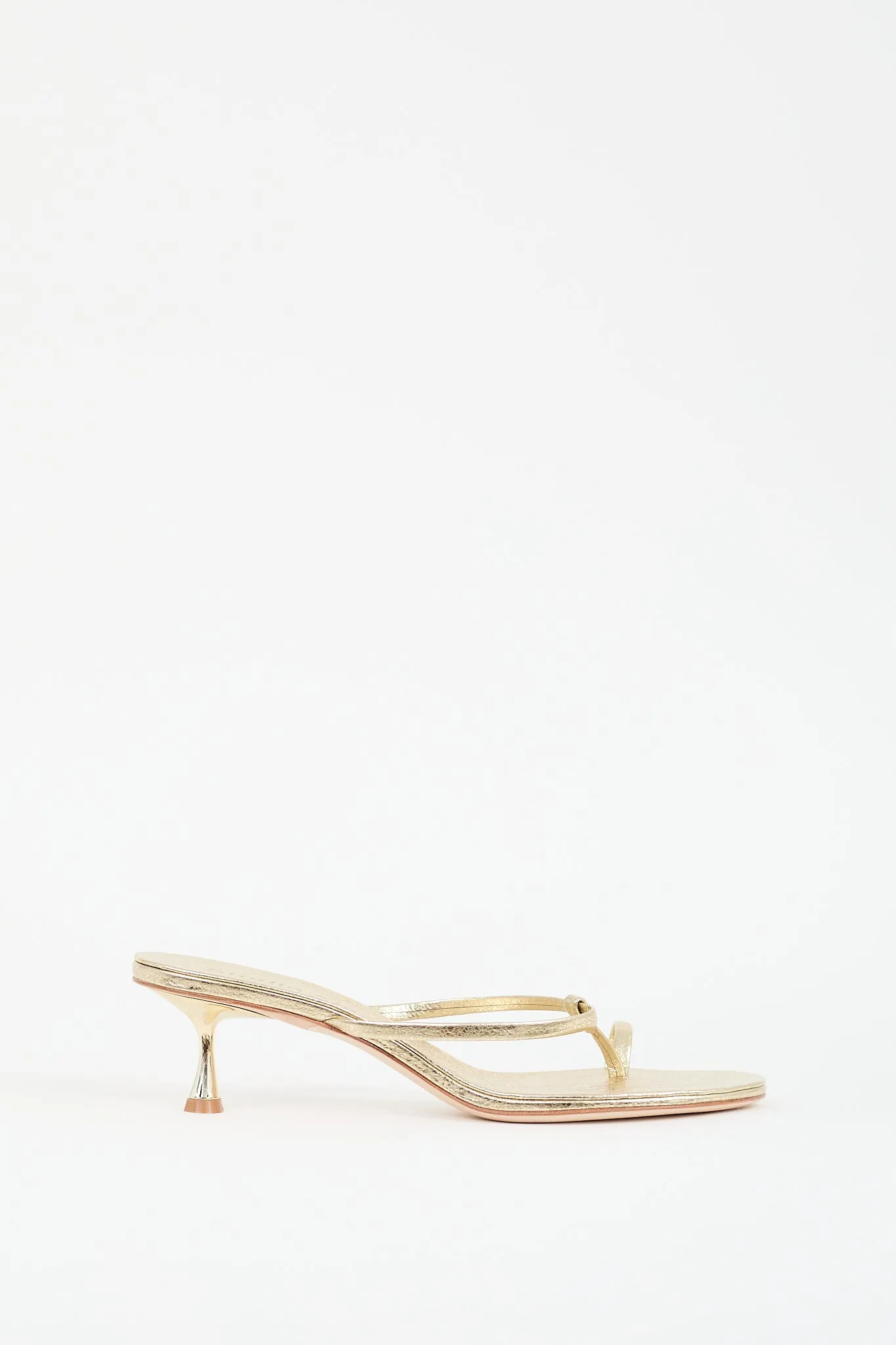 Gold Leather Edith Sandal