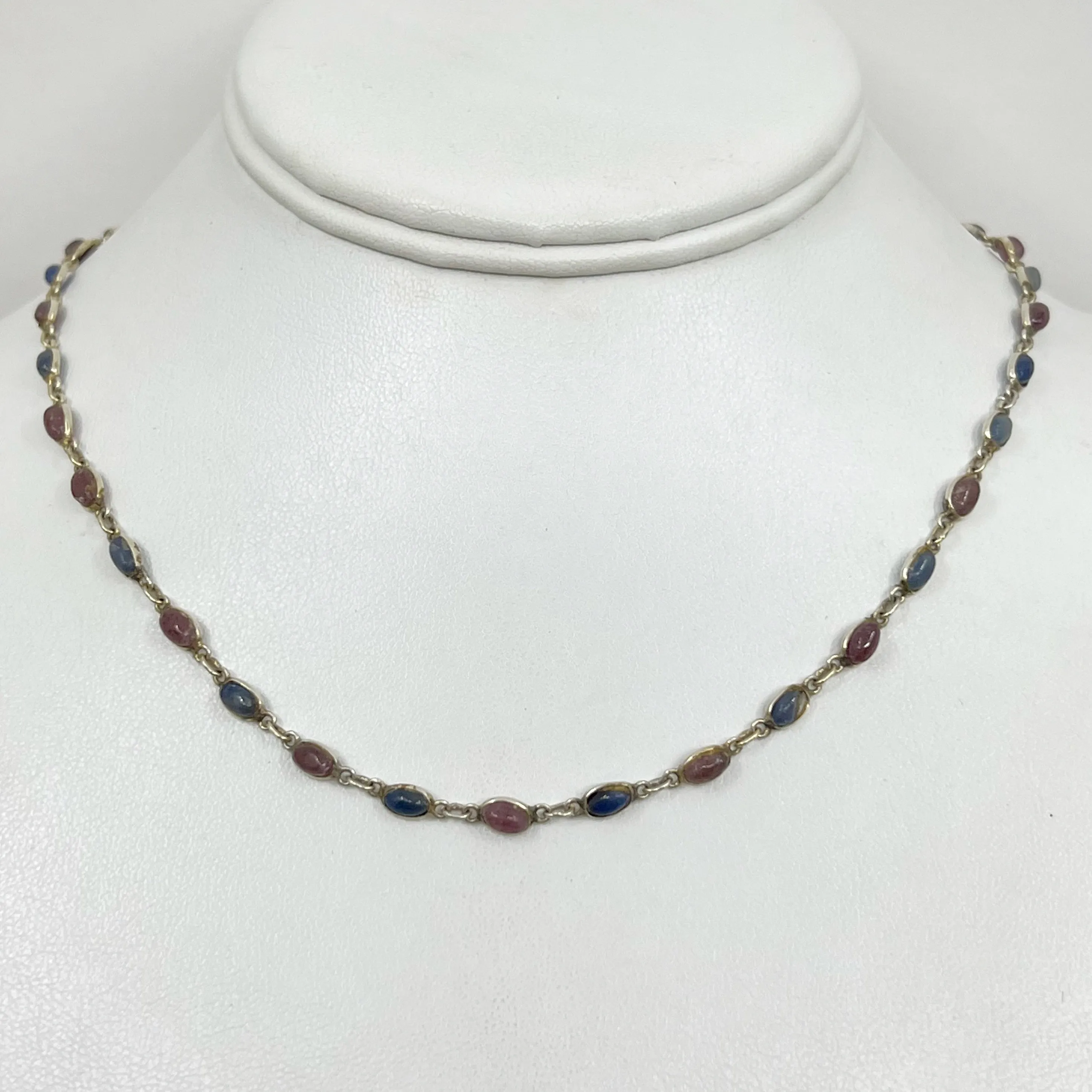 Gold Vermeil sterling silver sapphire necklace