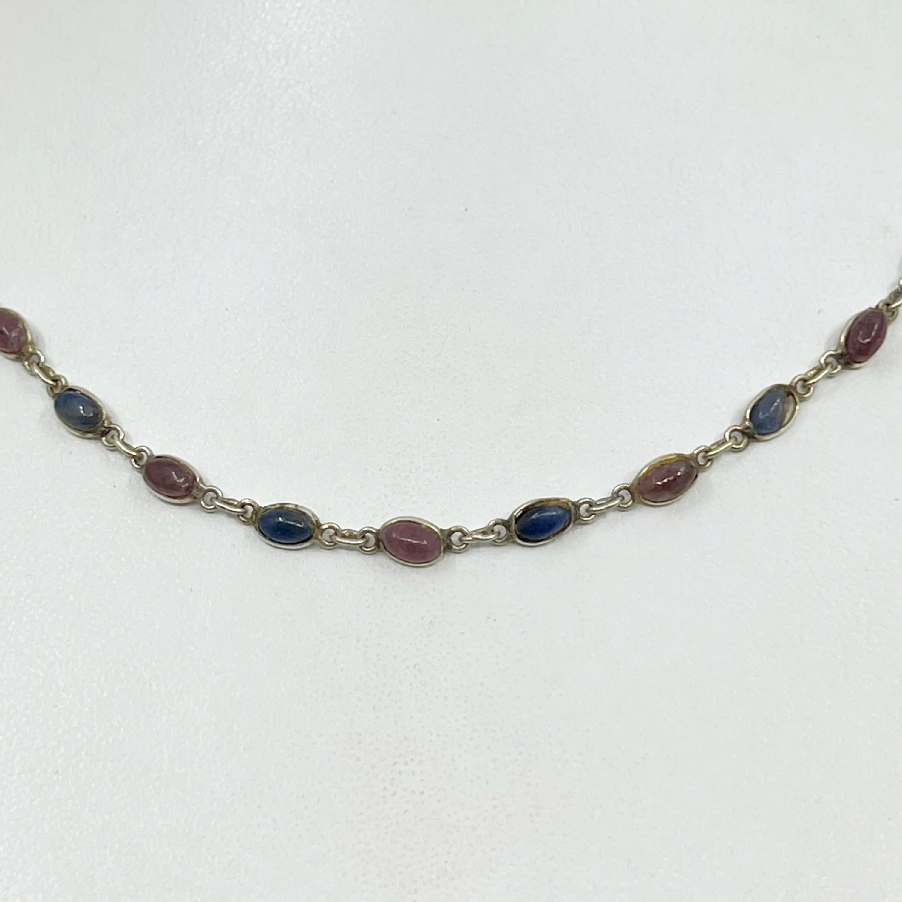 Gold Vermeil sterling silver sapphire necklace
