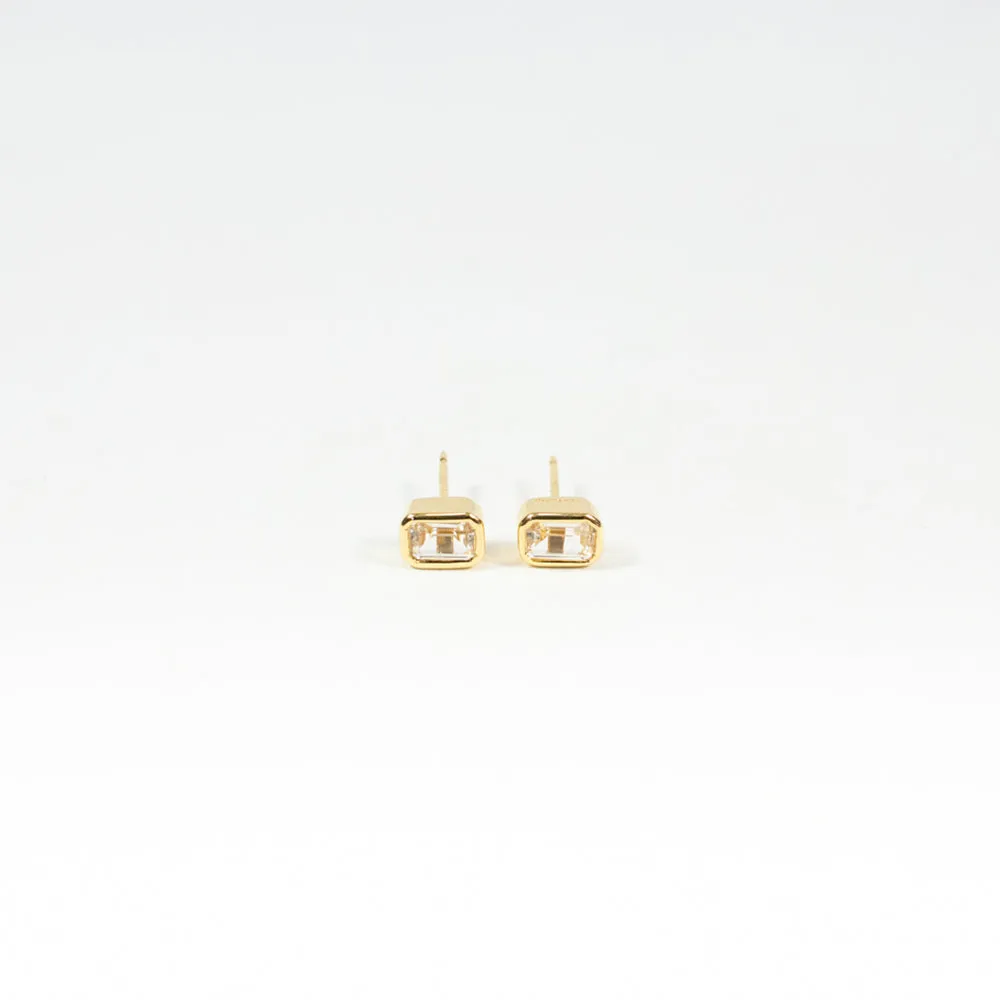 Gold Vermeil White Topaz Studs