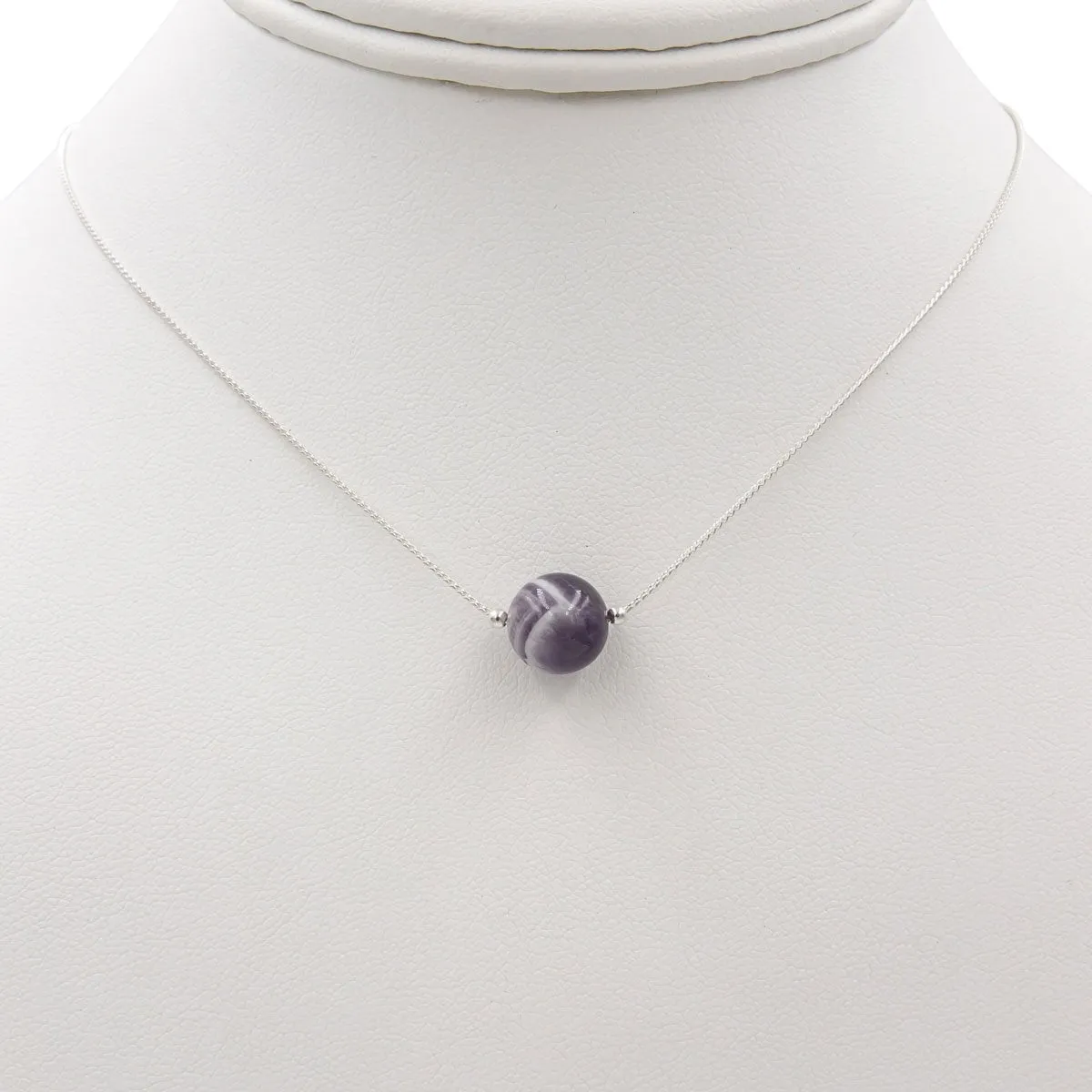 Handmade Amethyst Sterling Silver Solitaire Necklace - A Symbol of Serenity and Eco-Conscious Elegance